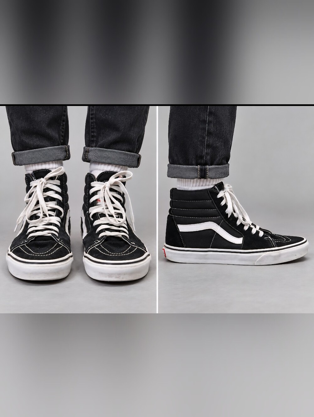 Vans Sk8-Hi Black White High Top Skate Shoes Mens 8.5 Womens 10 Unisex Classic